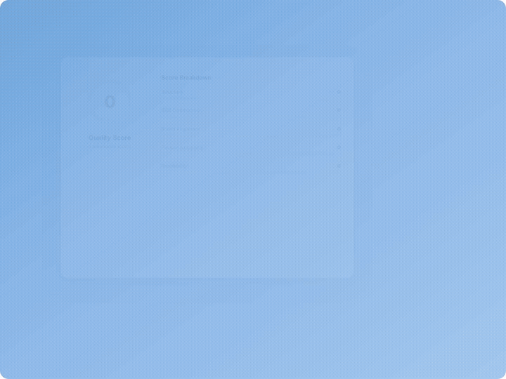Oleno quality review dashboard showing automated QA scores